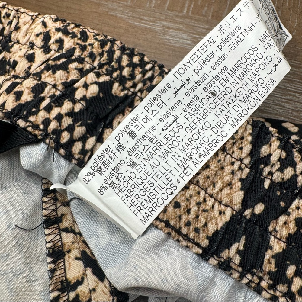 Zara Snakeskin Flare Trouser Pant Size Small Blogger Favorite Boho Festival - Picture 13 of 13